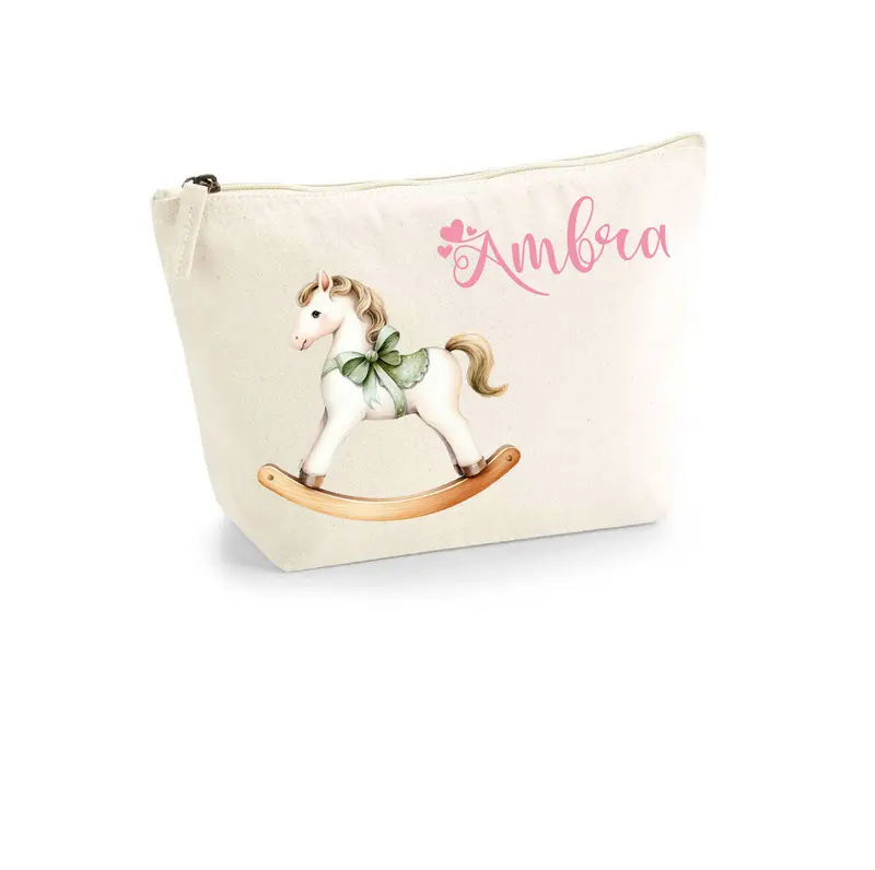 Pochette Neonato Personalizzata con Nome – Beauty Bambino  Cavallino a Dondolo Verde