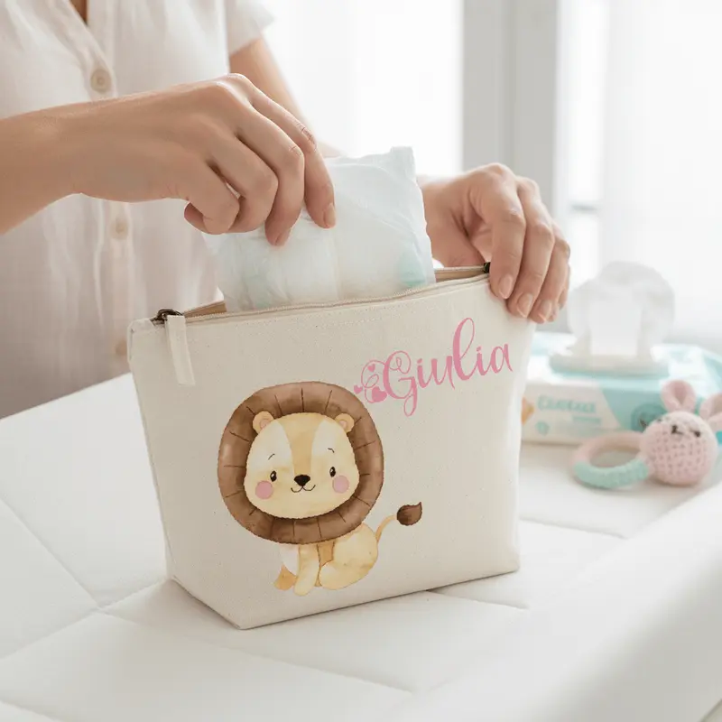 Pochette Neonato Personalizzata con Nome – Beauty Bambino Leone Cucciolo