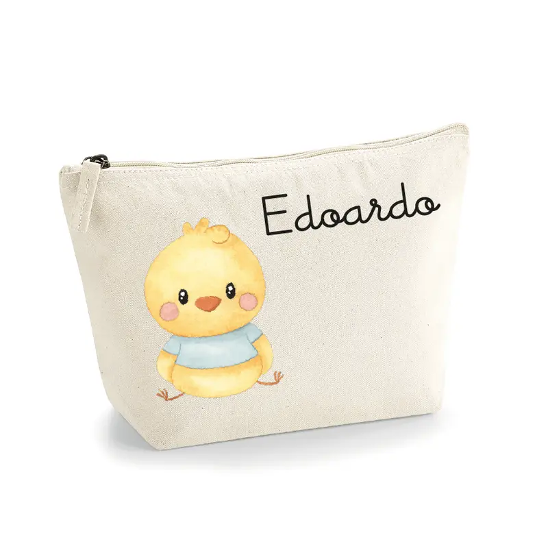 Pochette Neonato Personalizzata con Nome – Beauty Bambino Pulcino Azzurro