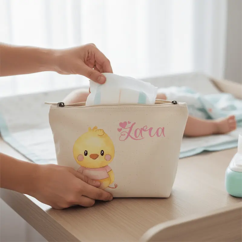Pochette Neonato Personalizzata con Nome – Beauty Bambino Pulcino Rosa