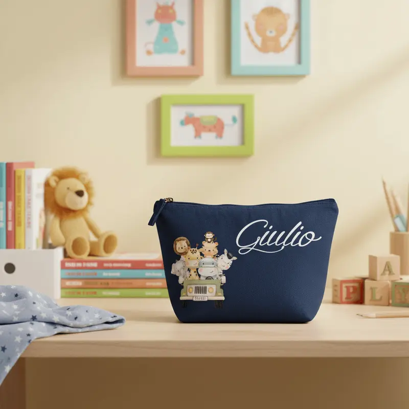 Pochette Neonato Personalizzata con Nome – Beauty Bambino Safari Verde