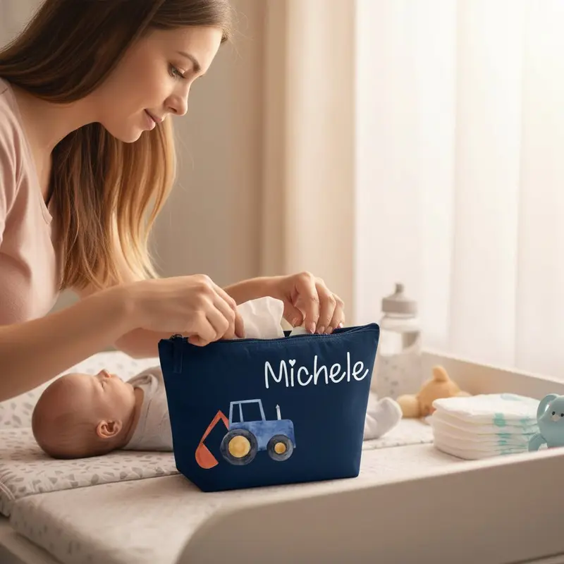 Pochette Neonato Personalizzata con Nome – Beauty Bambino  Trattore/Ruspa
