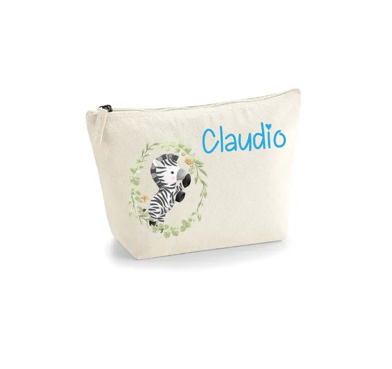 Pochette Neonato Personalizzata con Nome – Beauty Bambino Zebra Cornice