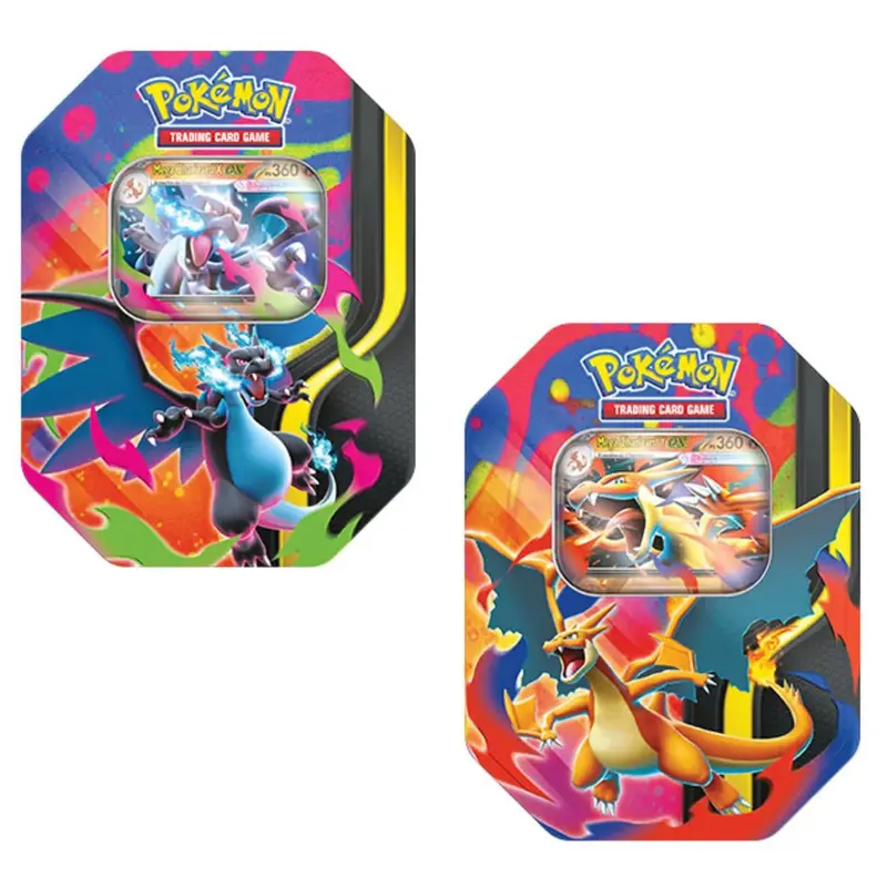 Pokemon Ita Mega Charizard Tin Assortito Carta Olografica EX + 4 Booster PK10300