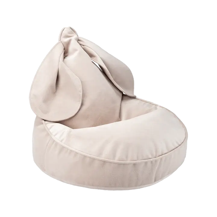Poltrona a sacco Pouf per bambini - coniglietto Velluto Beige