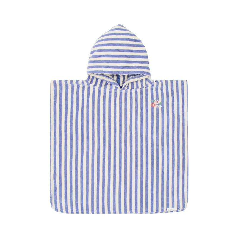 Poncho Mare per Bambini 'Dreamy Stripes' Lilla (Spugna in Cotone Biologico)