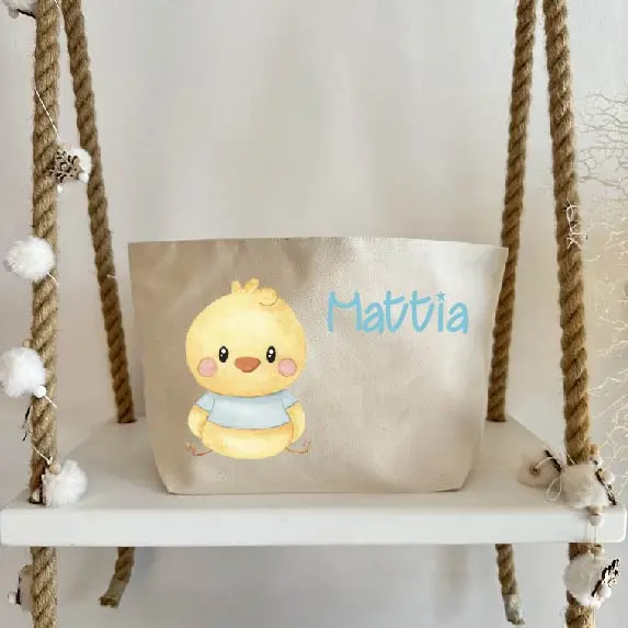 Porta Pannolini cremine personalizzato Pulcino Azzurro
