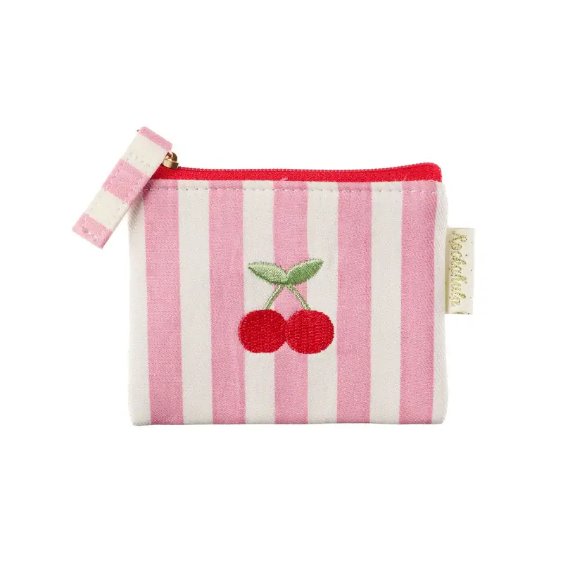 Portamonete Rockahula Ciliegie Rosa a Righe – Cherry Kiss Mini Purse