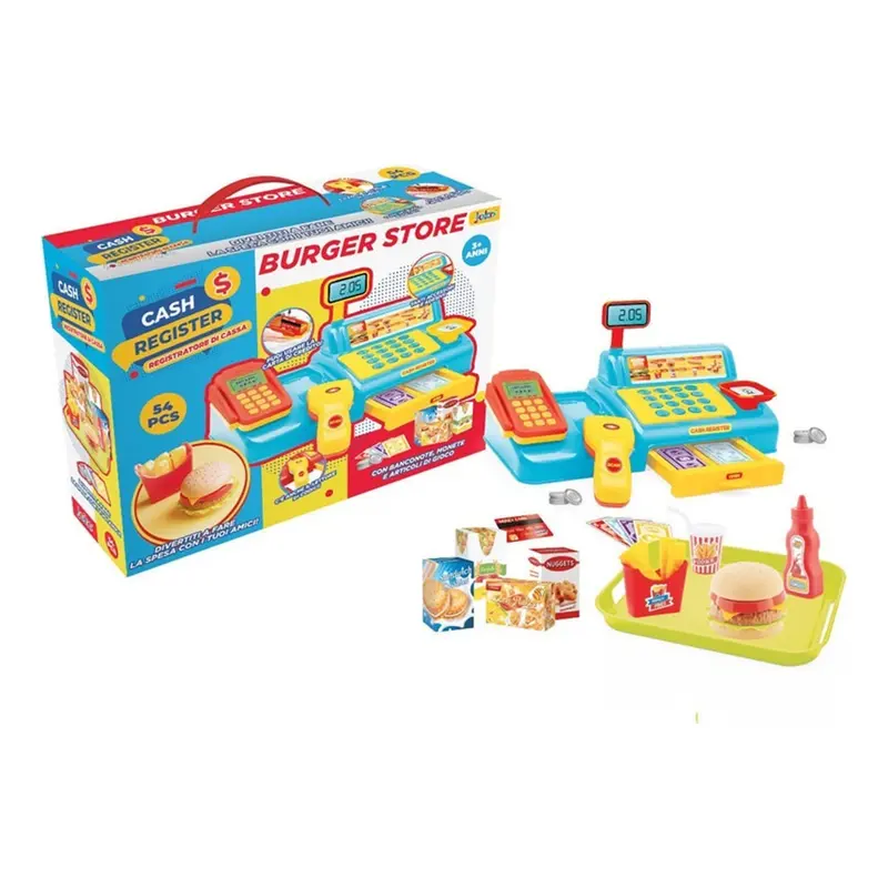 Registratore di Cassa Burger Store con 54 Accessori