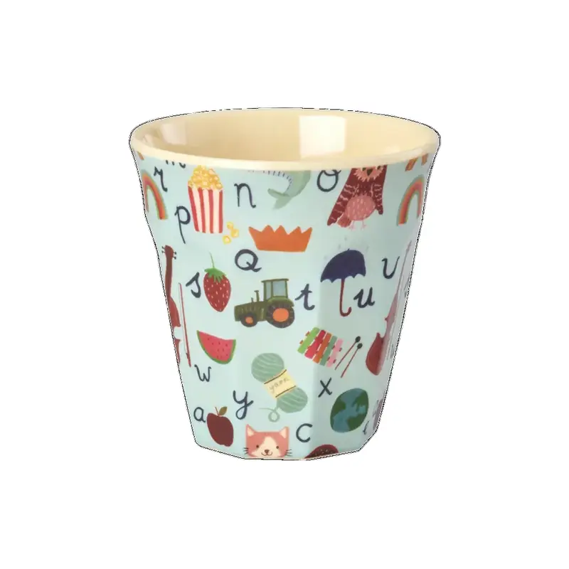 RICE Bicchiere Bambini in Melamina "ABC Blue" 250 ml