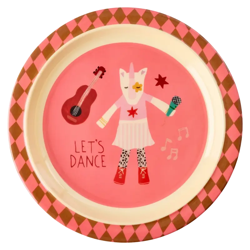 RICE Piatto Bambini in Melamina – Music Band Rosa