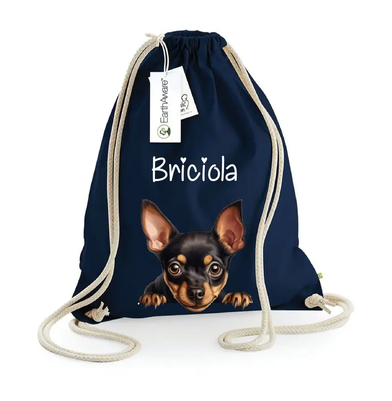 Sacca porta oggetti personalizzata cani Pinscher