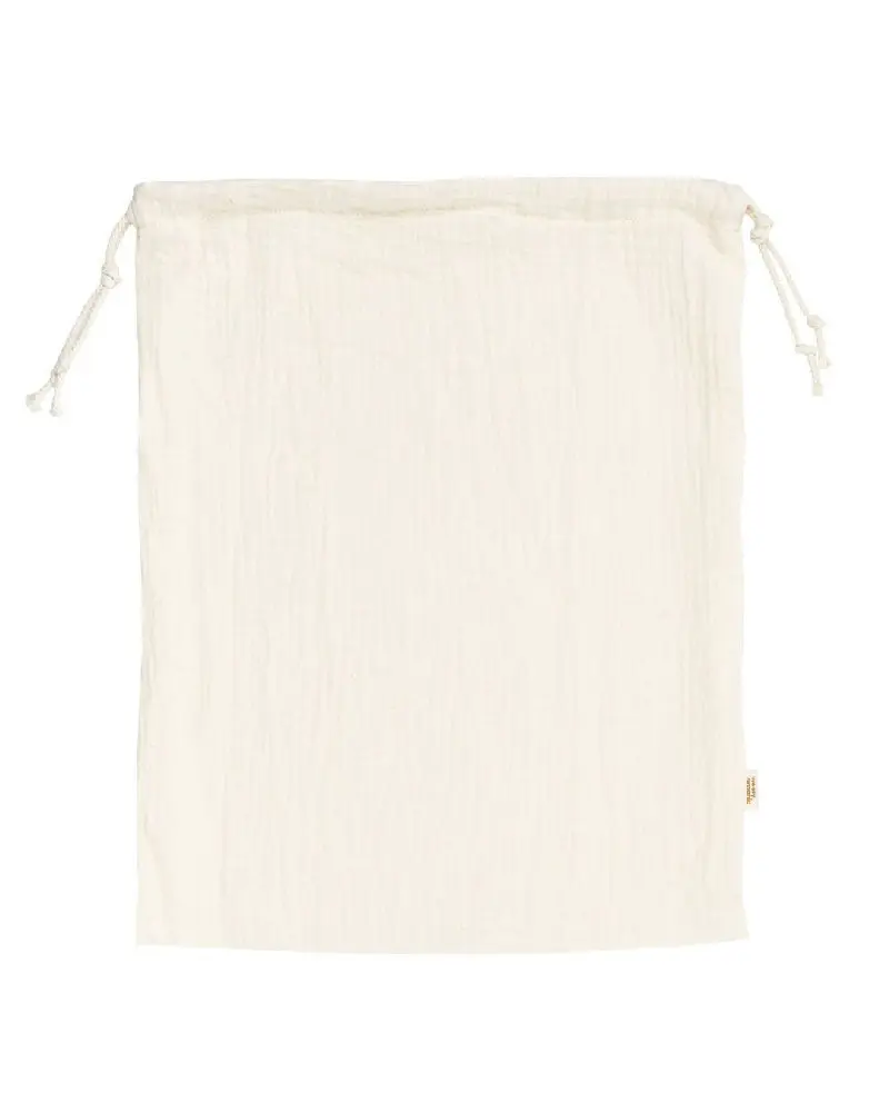 Sacchetto Porta Tutto in Mussola di Cotone Biologico con Coulisse