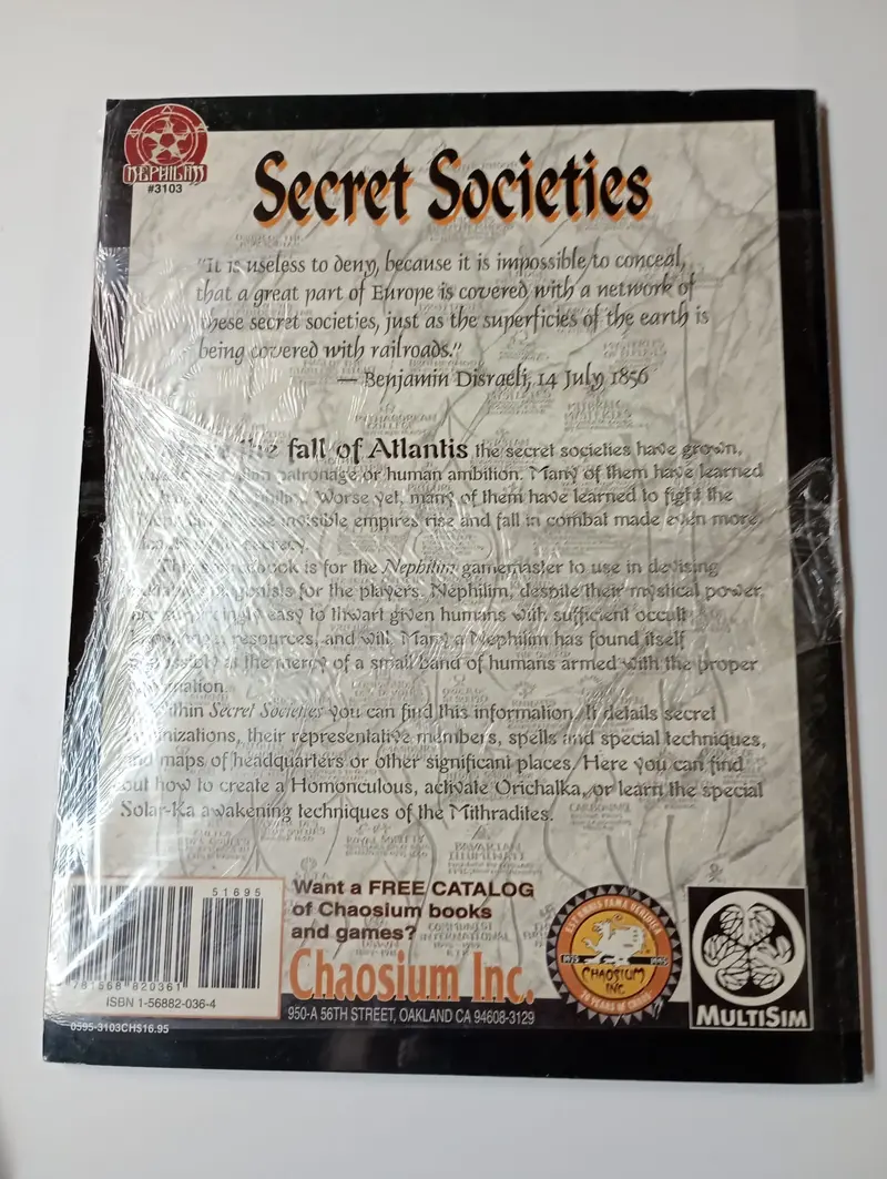Secret Societies – Sourcebook of Occult Organizations for the Nephilim Gamemaster