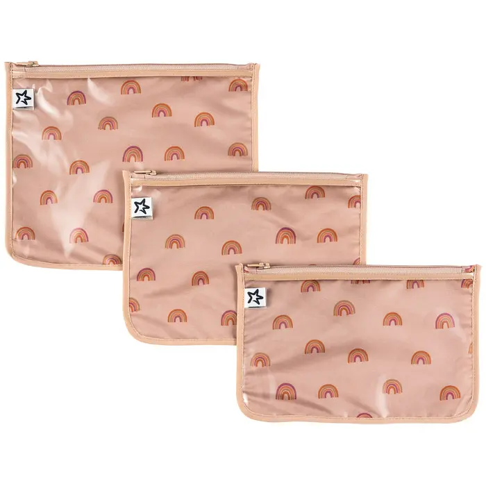 Set 3 Bustine da Viaggio Impermeabili con Zip - Trasparenti e in materiale riciclato OEKO-TEX