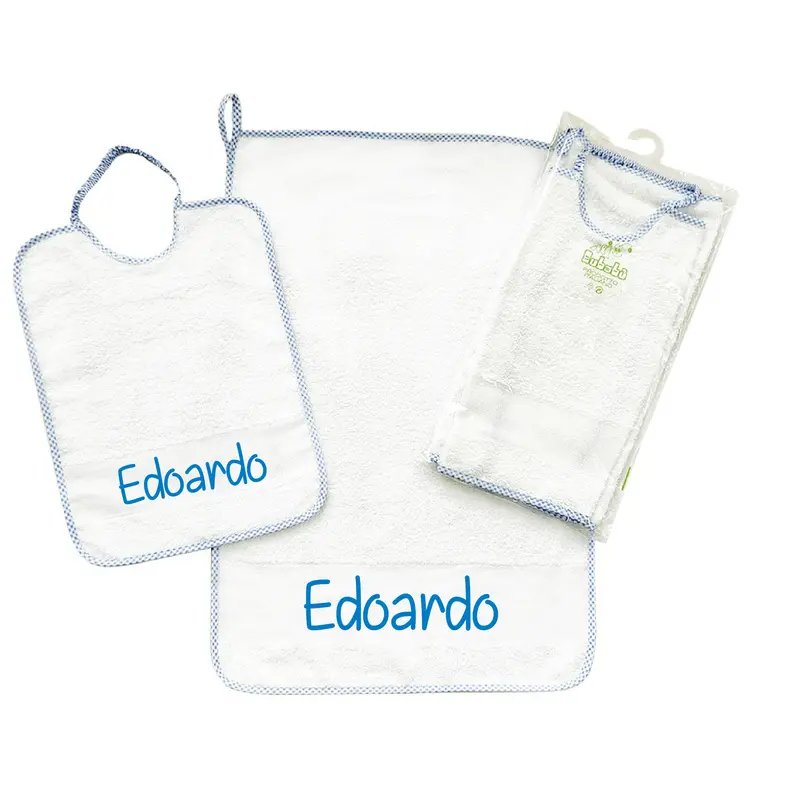 Set asilo Bordo Azzurro con asola personalizzato
