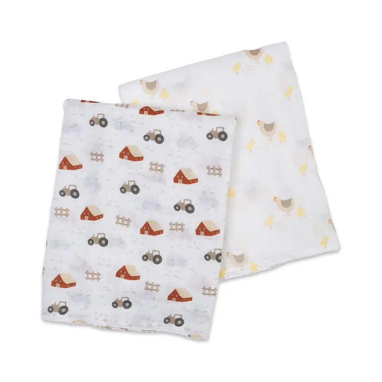 Set di 2 Copertine Swaddle 100 x 100 cm  - 100% mussola di cotone