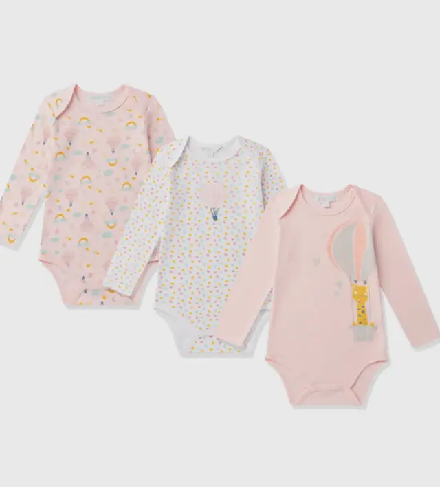 Set di 3 body cotone manica lunga