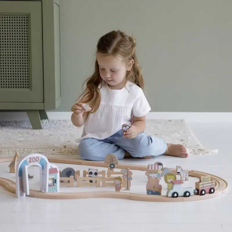 Set il trenino dello Zoo in legno