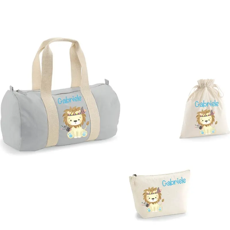 Set Nascita Borsone Baby Personalizzato - Tema Leoncino Indiano