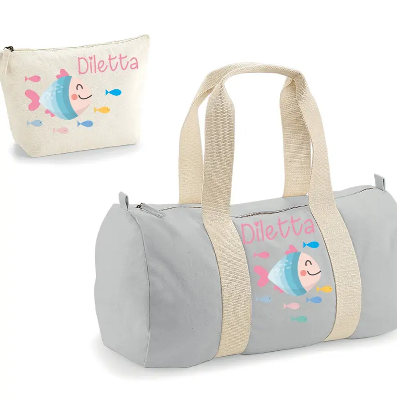 Set Nascita Borsone Baby Personalizzato - Tema Pesciolini più Beauty coordinato