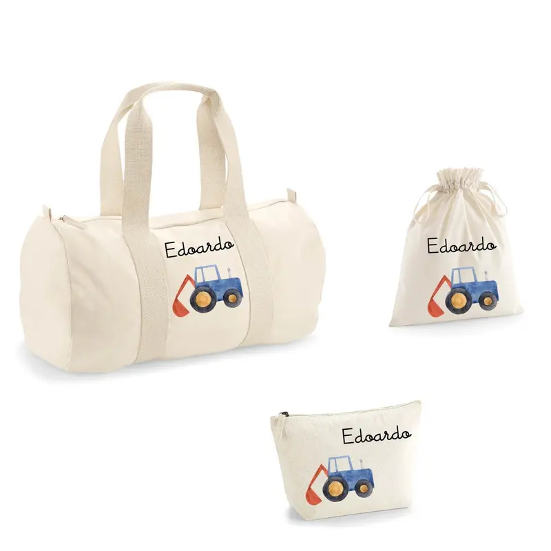 Set Nascita Borsone Baby Personalizzato - Tema Trattore/Ruspa