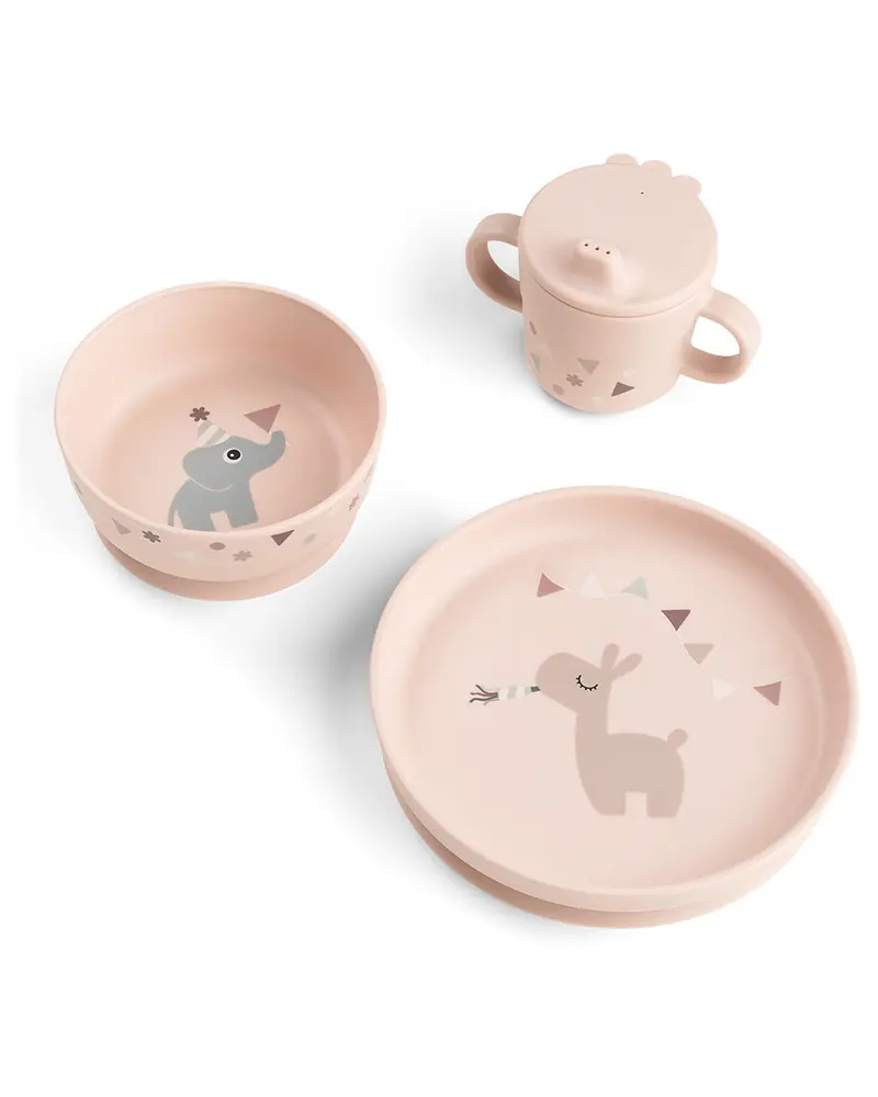 Set Pappa Foodie - Piatto Ciotola e Tazza - Celebration - Cipria - 100% PP Alimentare