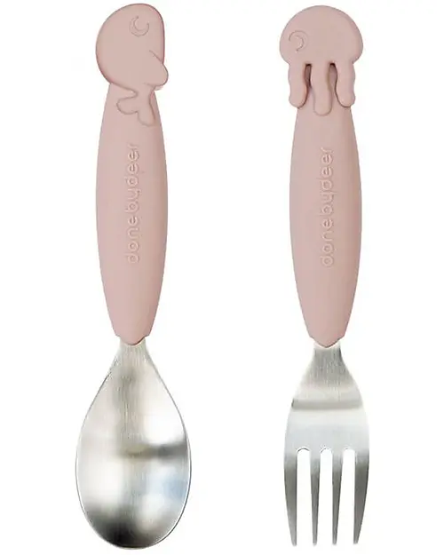 Set posate anti-scivolo yummyplus - acciaio inossidabile
