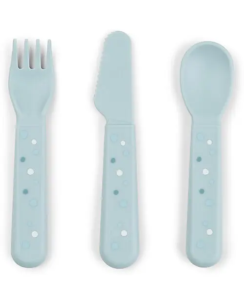 Set Posate - Happy Dots Blu - 100% PP Alimentare