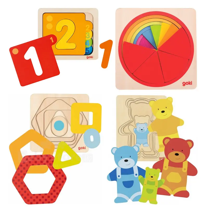 Set puzzle a strati in legno