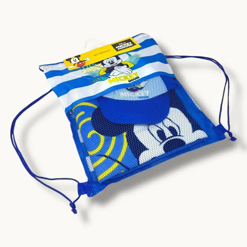 Set Regalo Mare Topolino Disney 3 Pezzi (Telo Mare - Cappello – Zaino) Ellepi