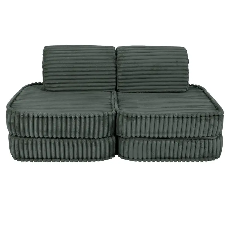 Small Modular Sofa for Kids - Churros Forest Green