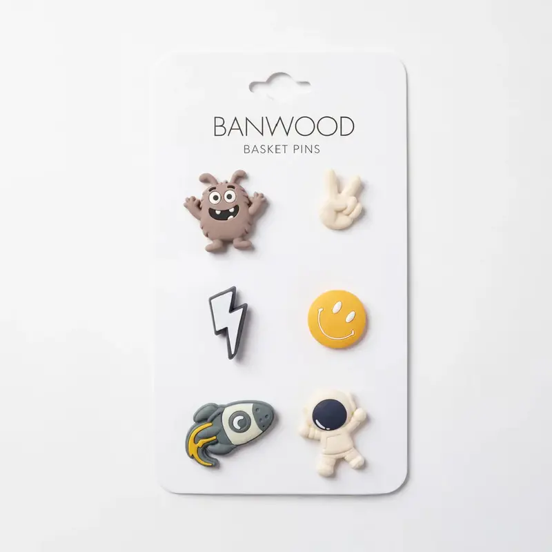 Spille Decorative Banwood Pins per Cestino - Set da 6 Pezzi
