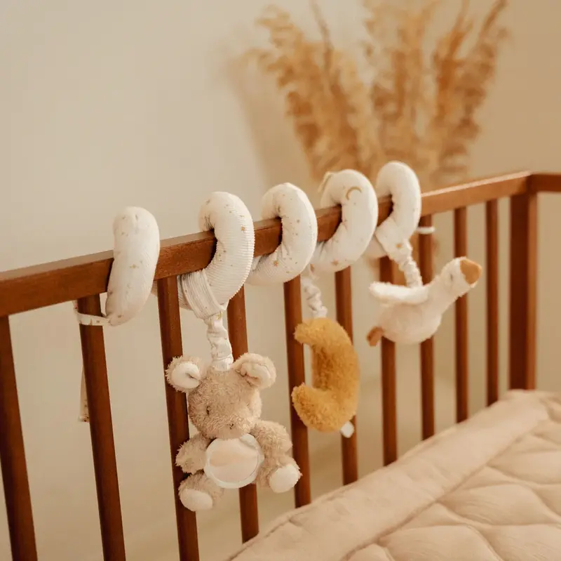 Spirale attività morbida in tessuto - Agganciala al lettino, ovetto o passeggino!