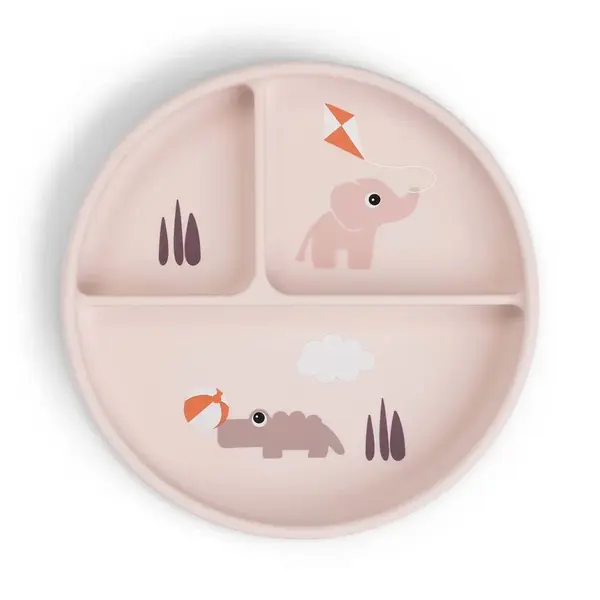 Stick&Stay Piatto con Scomparti - Playground - 100% Silicone