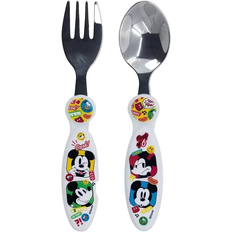 Stor Topolino Kids Set di posate in metallo forchetta e cucchiaio Disney Mickey