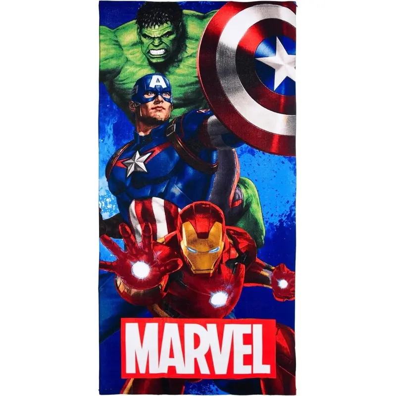 Sun City Asciugamano Telo Mare Cartoon Avengers Marvel Microfibra Di Poliestere