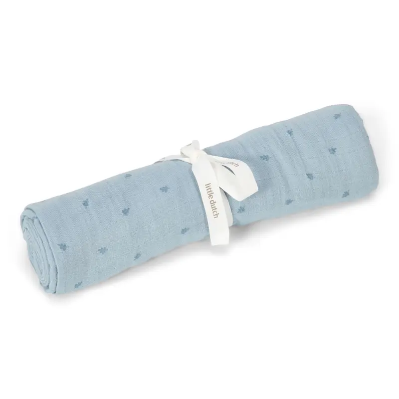 Swaddle in Mussola Little Dutch – Blu | 120x120 cm – Essentials