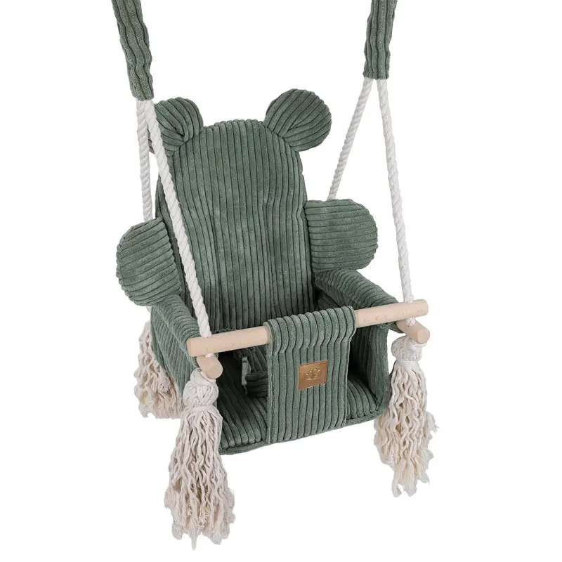 Swingly - Indoor Baby Swing - Teddy seat - Olive Green