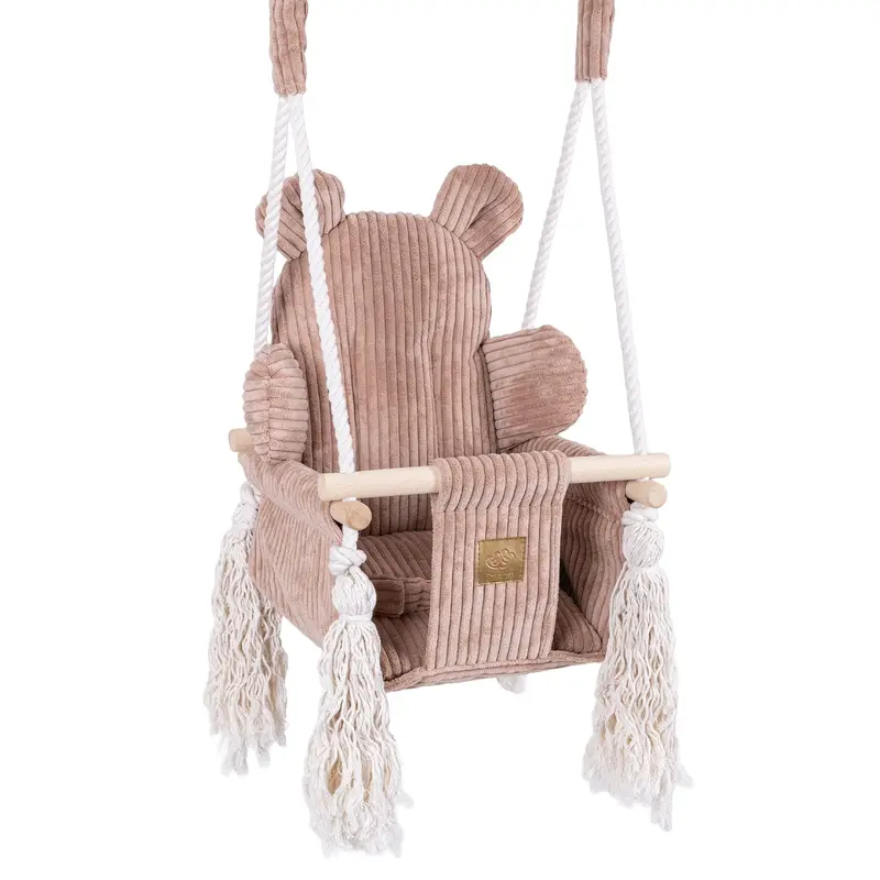 Swingly - Indoor Baby Swing - Teddy seat - Pink Powder