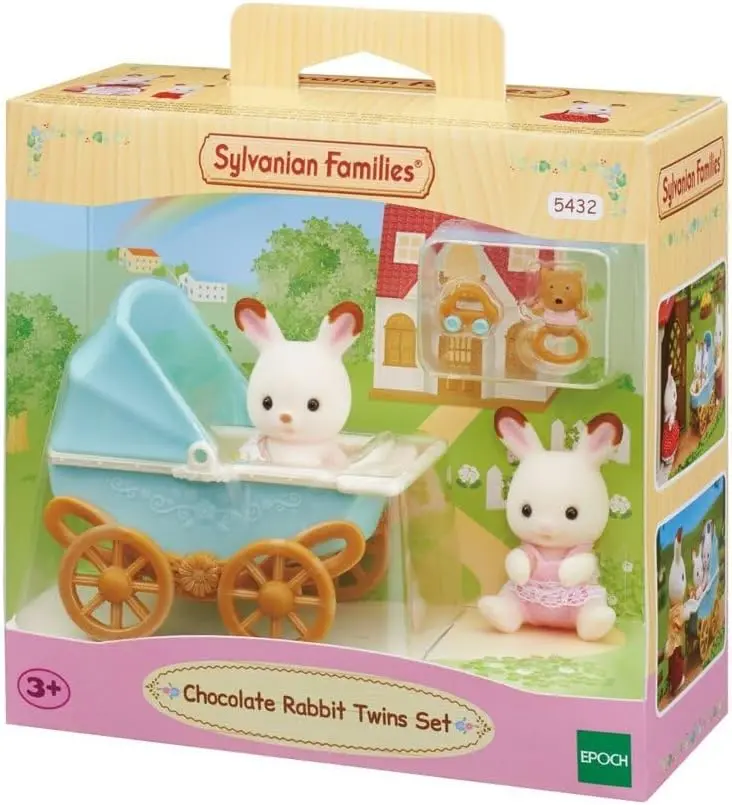 Sylvanian Families - Set Gemelli Coniglio Cioccolato e carrozzina