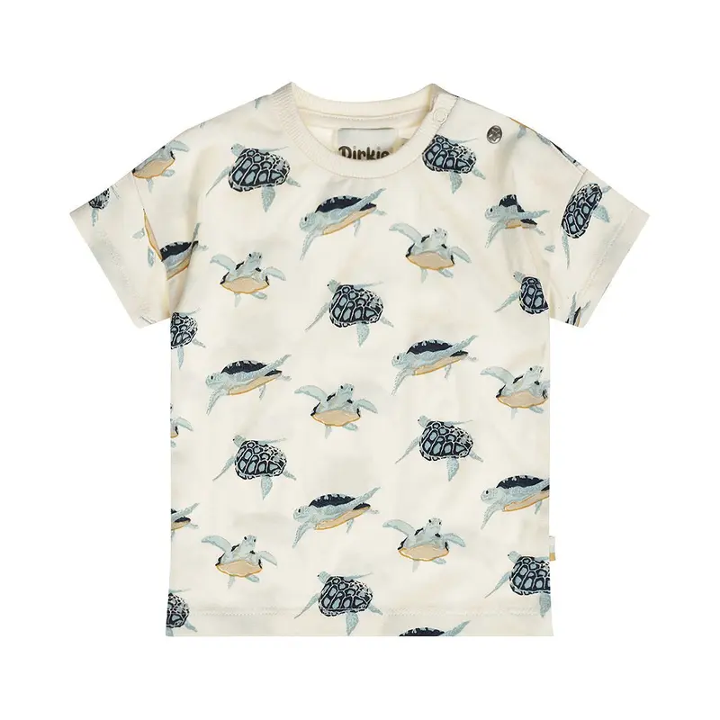 T-Shirt Bambino Bianco Fantasia Tartarughe Marine Dirkje N58656