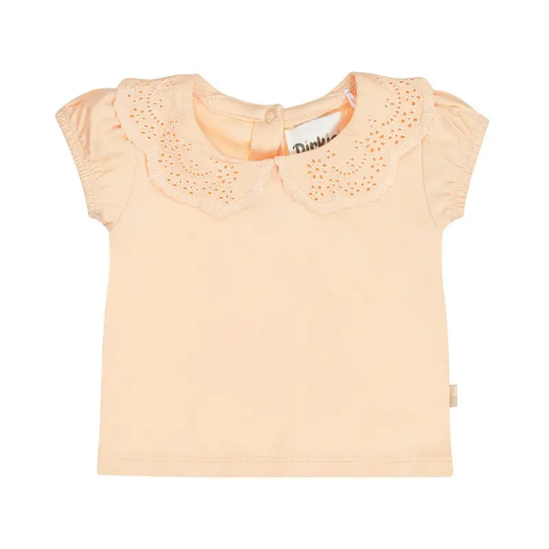 T-shirt Neonata Colore Pesca Ricamo Dirkje N58327