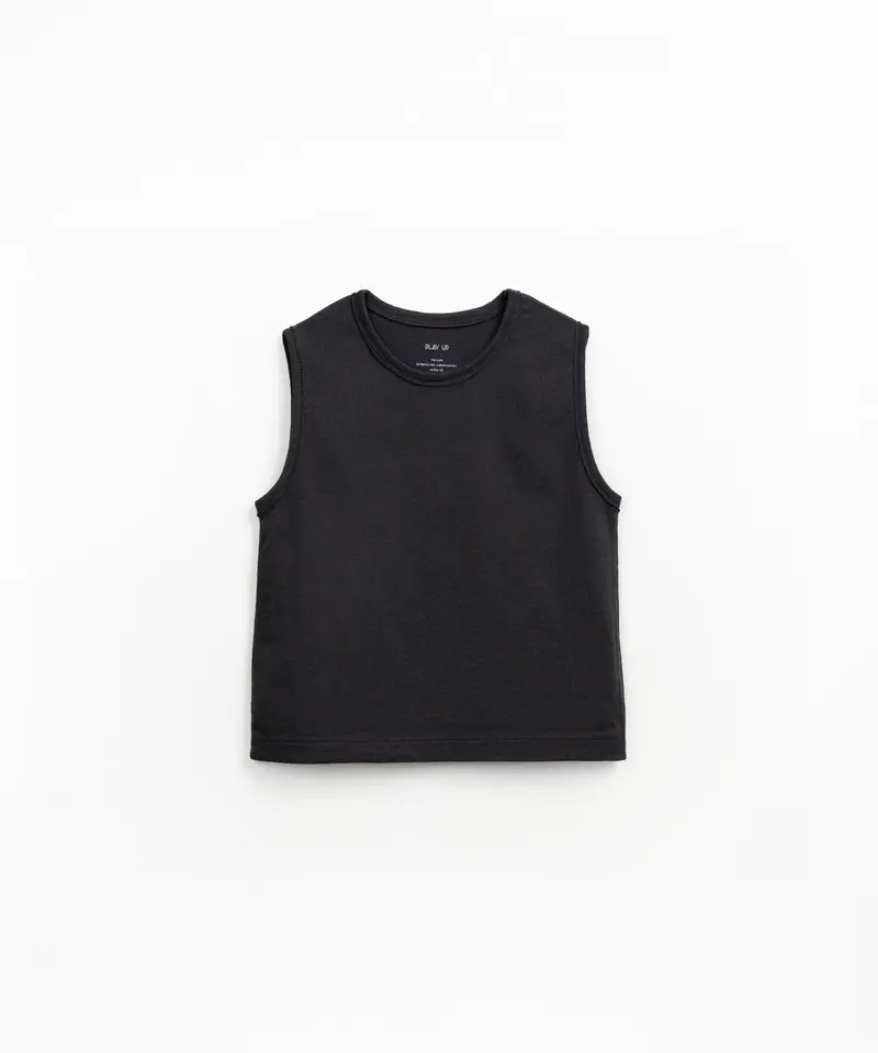 T-shirt smanicata in jersey