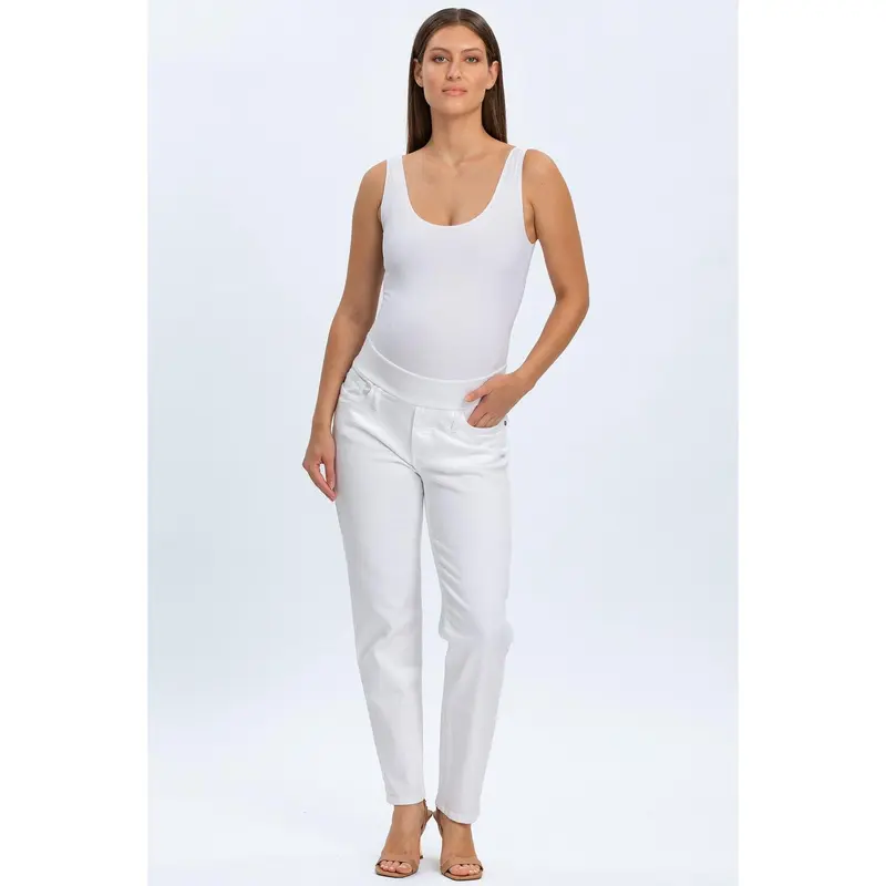TAPERED JEANS - Jeans Premaman Bianchi