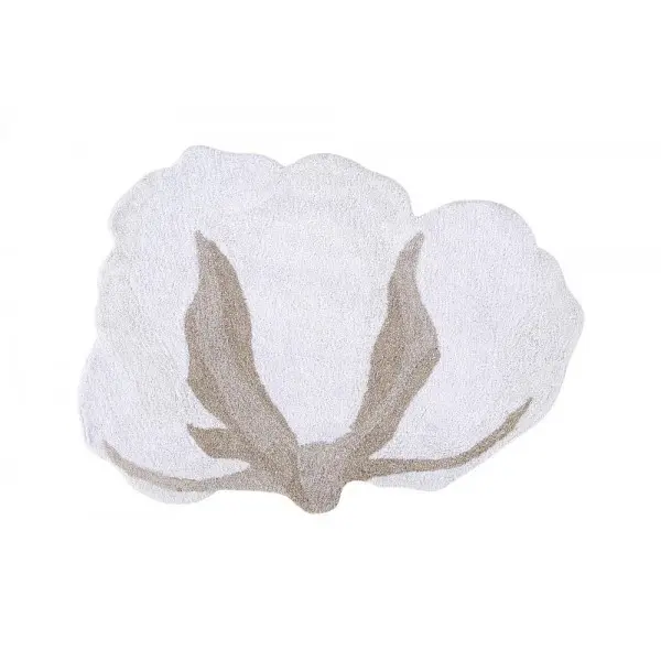 Tappeto lavabile in cotone Cotton Flower 120x130cm