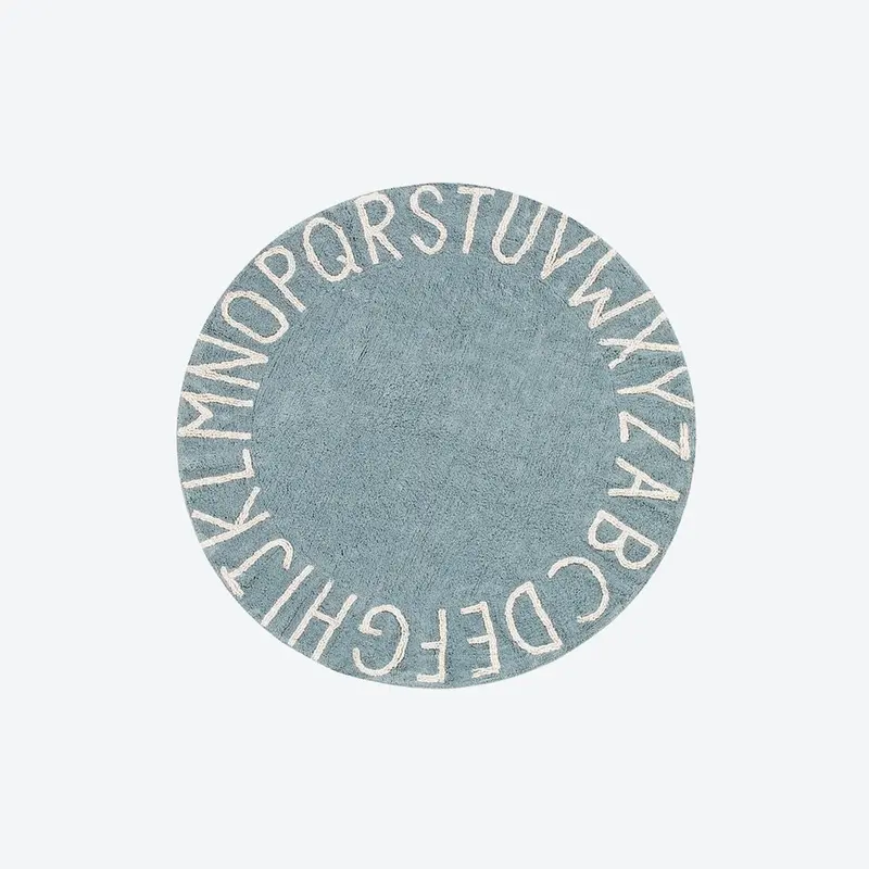 Tappeto rotondo ABC Vintage Blue - 150cm - Lavabile in lavatrice