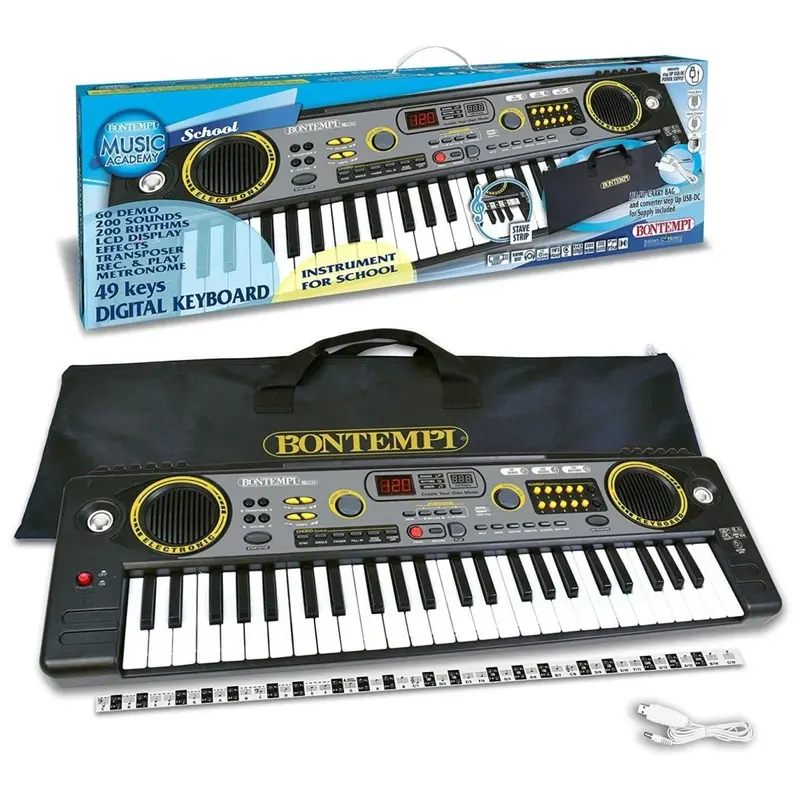 Tastiera Digitale Bontempi 49 Tasti Con Borsa e USB 15 4920