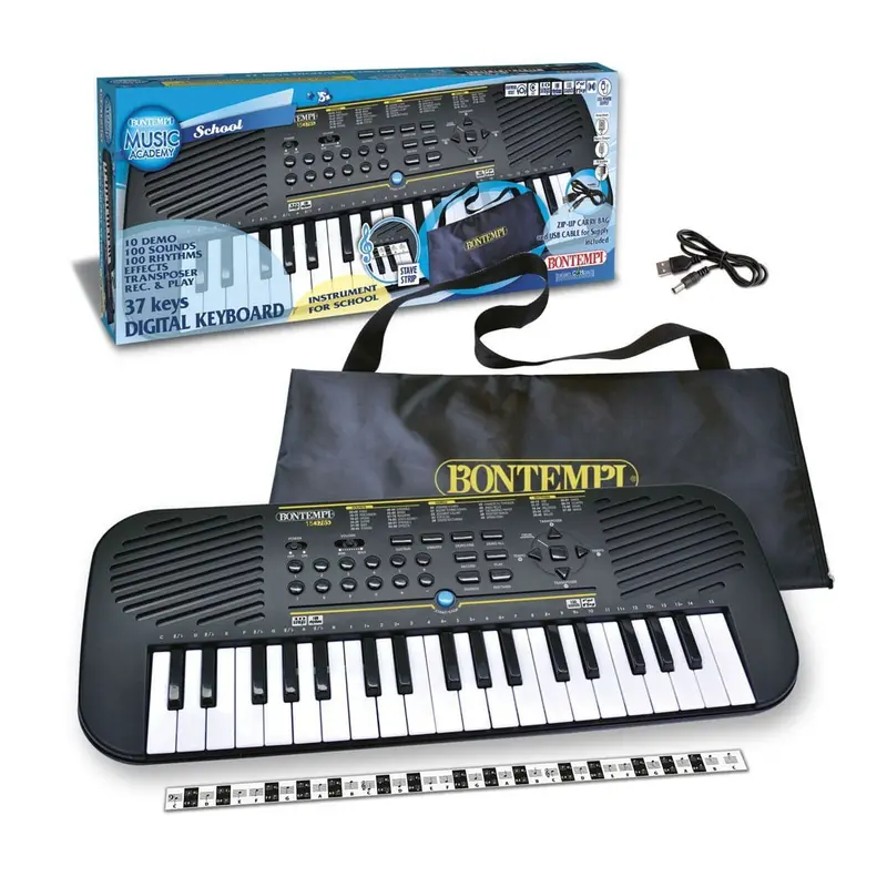Tastiera Elettronica 37 Tasti con Borsa e Adattatore Bontempi 15 3785SD