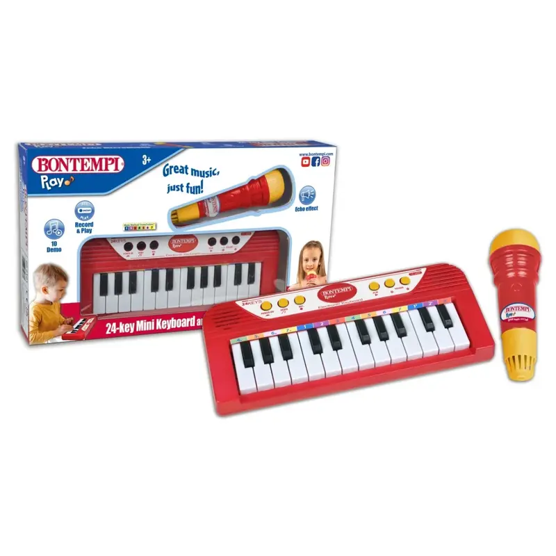 Tastiera Giocattolo Bontempi 60 2101 Con Microfono Echo e 10 Melodie